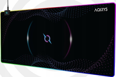 Mousepad gaming AQIRYS Eclipse Extra Large, RGB, tapet i madh për mi, i zi