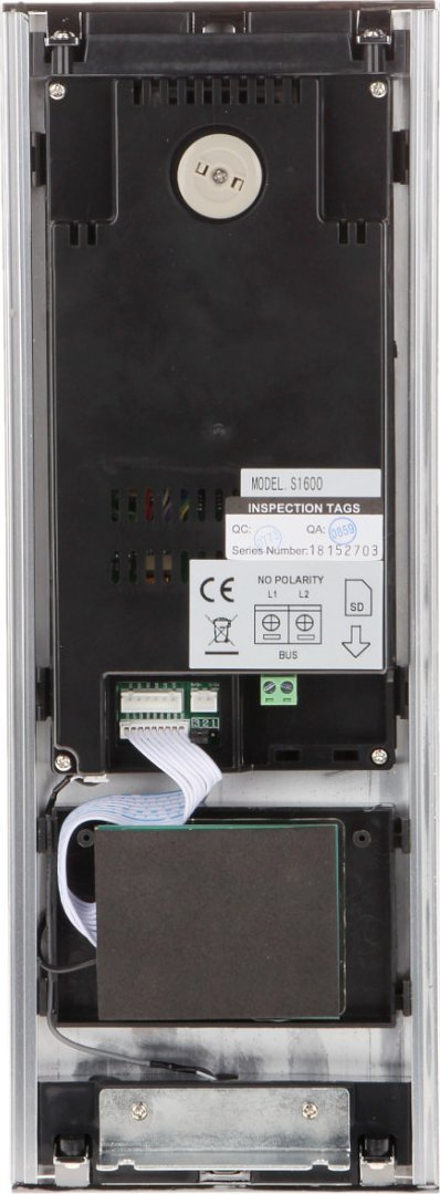 Видео влезен панел Vidos S1600, систем VIDOS DUO, RFID читач, сребрена нерѓосувачка