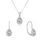 Set bizhuterish argjendi Beneto Silver Drop AGSET194R, zirkon, ngjyrë argjendi