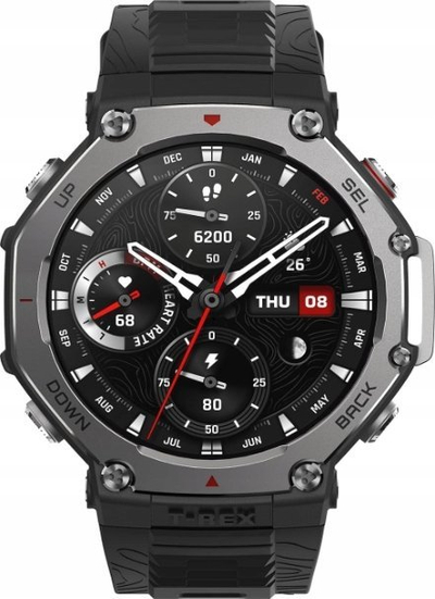 Ora e zgjuar Amazfit T-Rex 3, me GPS, e papërfillshme nga uji, e zezë Onyx
