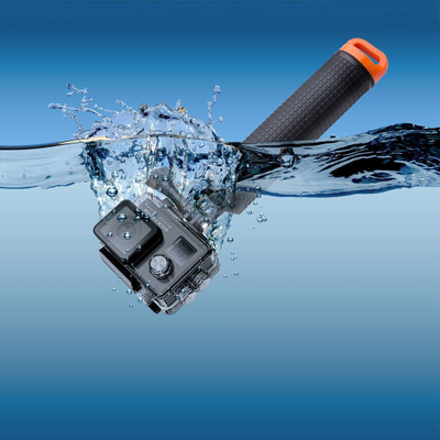 Држач за пливање EasyPix GoXtreme Floating Grip, за акциона камера, со ремче за рака, црно портокалов