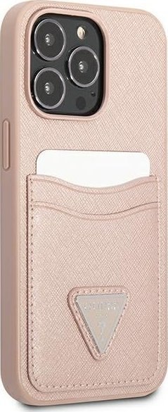 Futrollë telefoni Guess GUHCP13LPSATPP, për iPhone 13 Pro 6.1", hardcase, rozë
