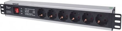 Shirit prizash rack Intellinet 713962, 6 dalje Schuko, 19", i zi