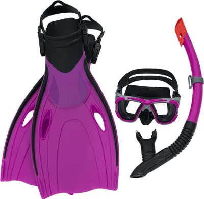 Set snorkel Bestway 3 pjesësh, për të rritur 14+, pa lateks, gri vjollcë