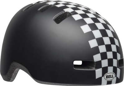 Helmetë biçiklete për fëmijë Bell Lil Ripper, madhësia S 48-55 cm, i zi mat me kuadrata të bardha