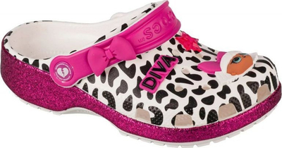 Сандали Crocs LOL Surprise Diva Girls Classic Clog Jr 209465-100, за девојчиња, розова со сјај