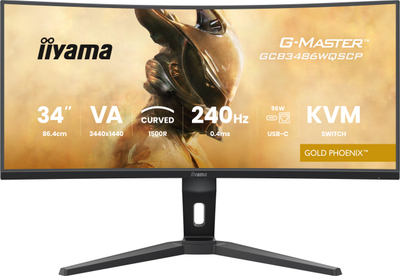Monitor gaming Iiyama G-MASTER GCB3486WQSCP-B1, 34\", UWQHD, 240Hz, i zi