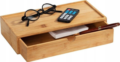 Kuti organizuese banjo Wenko Terra Bamboo M, 1 ndarje, me kapak, bambu kafe