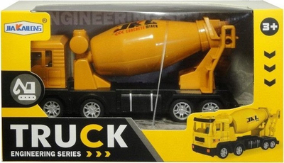 Kamion lodër betoni Jia Ka Long Truck Engineering Series, plastik, për kalamaj 3+, i verdhë