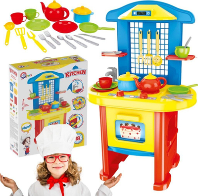 Kuzhinë lodër Technok Kitchen, 18 aksesorë, plastike, shumëngjyrëshe