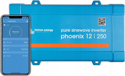 Invertor marin Victron Energy Phoenix VE.Direct 24V 230V, 250 W, me valë sinus të pastër, blu