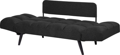 Divan-krevat Beliani Brekke, 2 vende, kadife sintetike, i zi