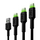 Set kabllosh Green Cell, USB-A në USB-C, 3 copë, 2 metra, i zi