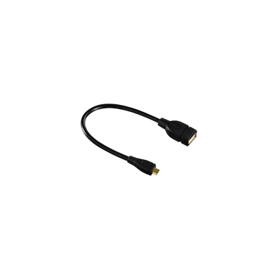 Kabllo Hama USB 2.0 OTG, mikro plug - A socket, e zezë, 0.15m