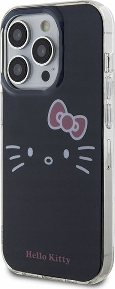 Kuti mbrojtëse Hello Kitty HKHCP15LHKHLK, për iPhone 15 Pro 6.1", hardcase TPU, e zezë