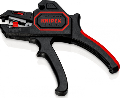 Pinca zhveshëse auto-rregulluese Knipex 12 62 180, 180mm, për izolim kabllosh, shumëngjyrëshe