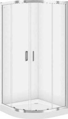 Kabinë dushi gjysmë rrethore Arteco Set B96, 80x190 cm, me pjatë dushi Tako 80x16, transparente