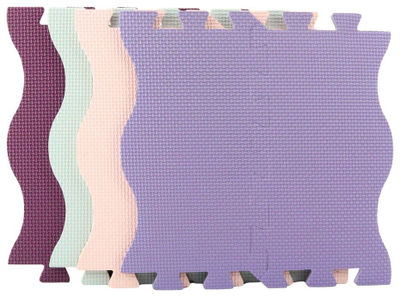Tapet puzzle edukativ LEAN Toys, shkumë EVA, 25 pjesë, rozë vjollcë