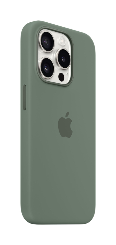 Маска Apple за iPhone 15 Pro Silicone Case со MagSafe, Cypress