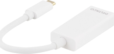 Adapter video DELTACO USBC-DP1, USB-C me DisplayPort, 4K 60Hz, i bardhë