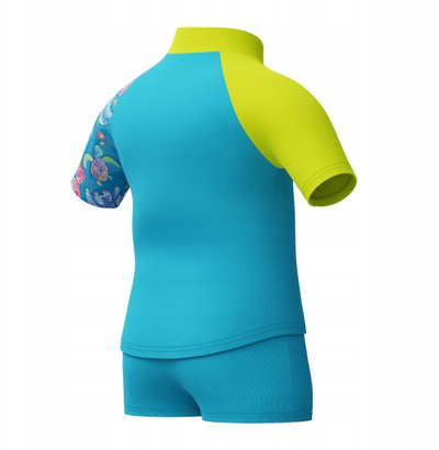 Сет за капење за момчиња Speedo Learn to Swim, блуза со кратки ракави, UPF40+, сино и жолто