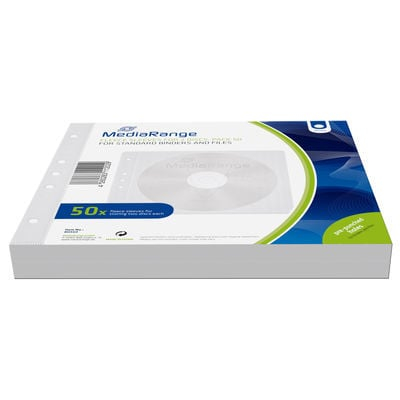 Mbështjellëse disqesh MediaRange BOX60, për 2 disqe, set 50 copë, të bardha