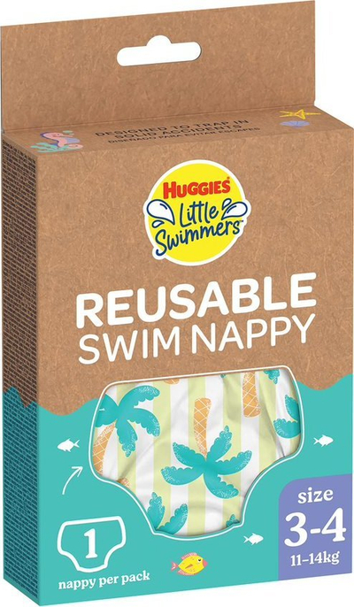 Pelenë noti Huggies Little Swimmers Reusable Tropical, madhësia 3-4, 11-14 kg, shumëngjyrëshe