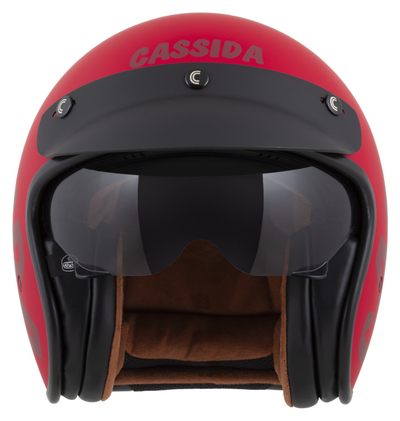 Helmetë moto CASSIDA Oxygen 2.0 Gear, polikarbonat, me vizor dielli, e kuqe matt me të kuqe të errët