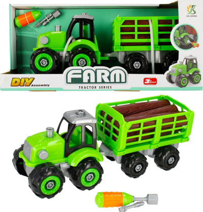 Loje traktor MEGA CREATIVE 482971, me rimorkio, me vegla montimi, jeshil