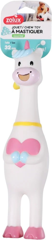 Lodër për qen Zolux Unicorn KARTOON, vinyl, me fishkëllimë, 32 cm, e bardhë
