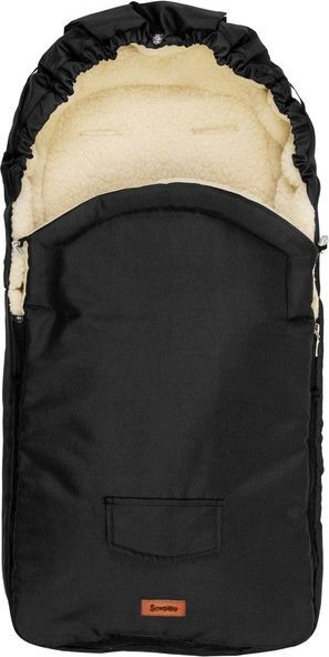 Qese këmbësh për karrocë Sensillo Wool, 95x40cm, lesh, e zezë
