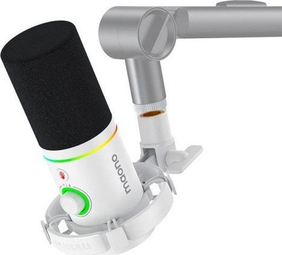 Mikrofon dinamik Maono PD200X, USB C dhe XLR, RGB, i bardhë