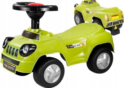 Makina lodër Ride-On OX-3372, makinë lëkundëse për kalamaj, me timon dhe fishkëllimë, jeshile