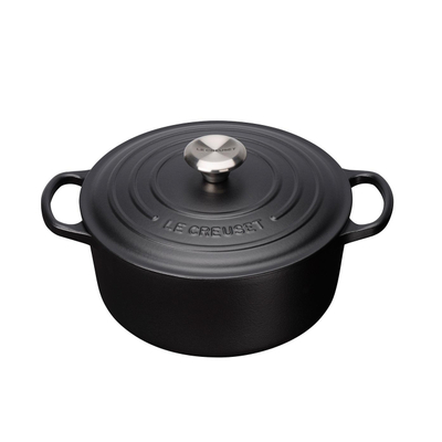 Tigan LE CREUSET Signature 3.3L, gize me smalt, ngjyrë e zezë