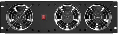 Panel ftohës vertikal Lanberg 19", 3U, 3 ventilatorë, i zi
