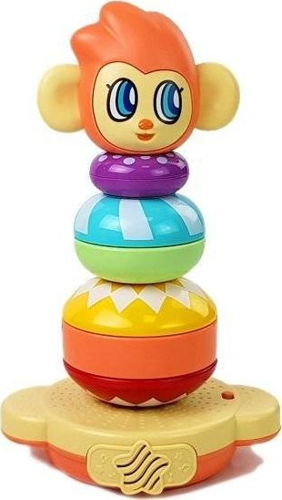 Piramidë edukative LEAN Toys Little Monkey 7387, me tinguj, shumëngjyrëshe