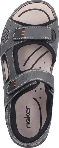 Sandale për burra Rieker M 26156-47, material sintetik, me ngjitëse, gri