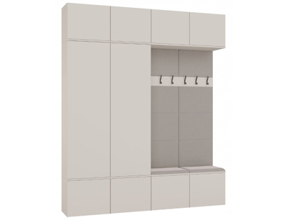 Gardërobë korridori Goodhome HAGA IV 2D2H, modulare, me ulëse, ngjyrë cashmere