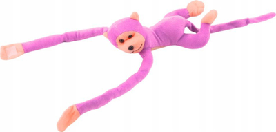Lodër pelushi Lean Toys majmun, 60 cm, me zë, rozë