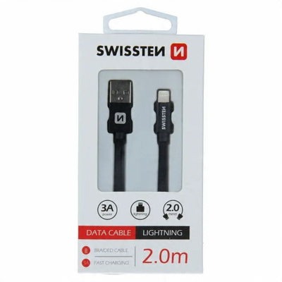 Kabllo karikimi Swissten USB në Lightning, 2 metra, MFI, e bardhë