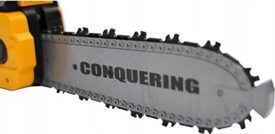 Играчка моторна пила Power Tools Conquering, пластична, за деца, жолто сива