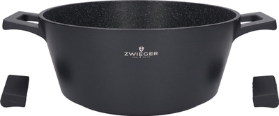 Tenxhere Zwieger Black Stone, 28 cm, 5.5L, për induksion dhe gaz, e zezë