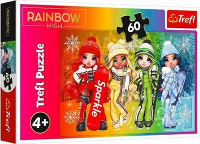 Puzzle Trefl Joyful Dolls Rainbow High, 60 pjesë, 33 x 22 cm, shumëngjyrësh