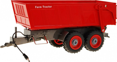 Lodër traktor me telekomandë RC Agrimotor, shkallë 1:28, me rimorkio, jeshil me të kuqe