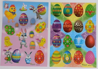 Налепници Велигден ПОЛСИР Easter 1D, сет за декорација, 25 листови, во повеќе бои