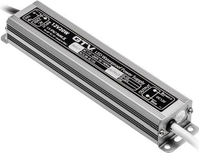 Furnizues energjie LED GTV 20W, 12V, IP67, gri