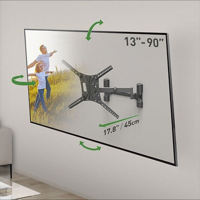 Mbajtës muri për TV Barkan 13"-90", me dy krahë, 60 kg, i zi