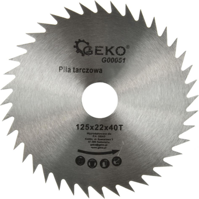 Диск за сечење дрво Geko G00051, 125mm, 40 заби
