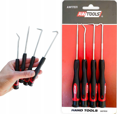 Сет алат со кука и шипки SWIVEL END CAP, 4 парчиња, јаглероден челик