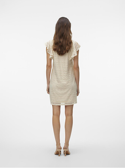 Fustan për femra VERO MODA MAYA FRILL, bezhë